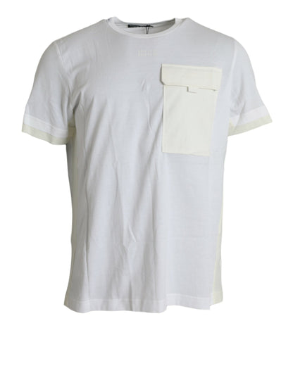 White Cotton Pocket Short Sleeves T-shirt