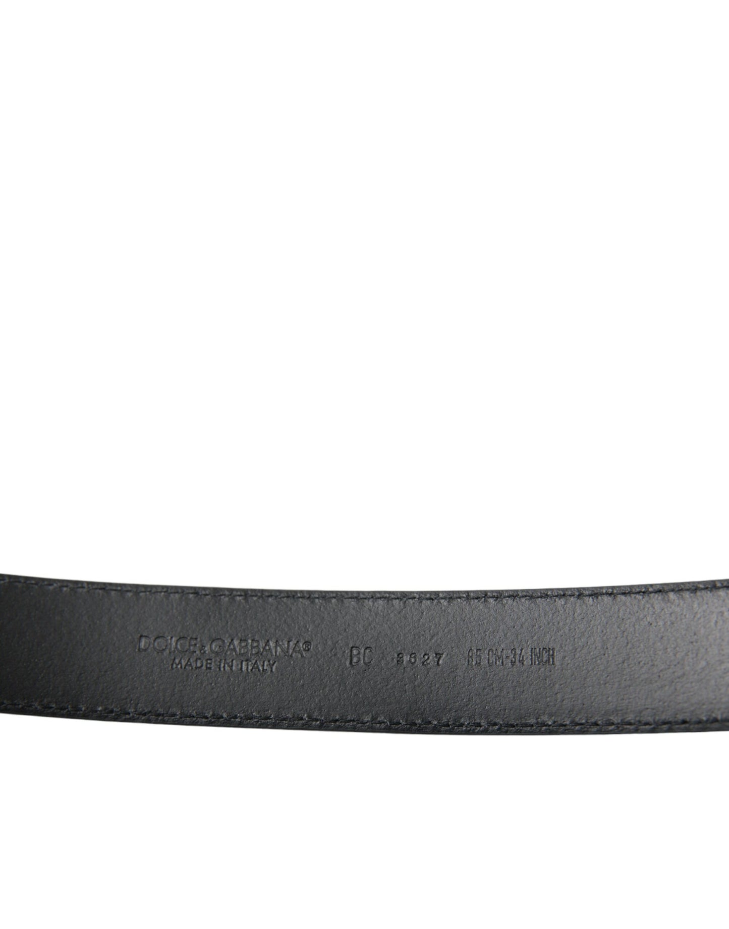 Black Calf Leather Silver Metal Buckle Belt