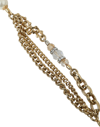 Blue Braided Gold Brass Chain Waist Belt