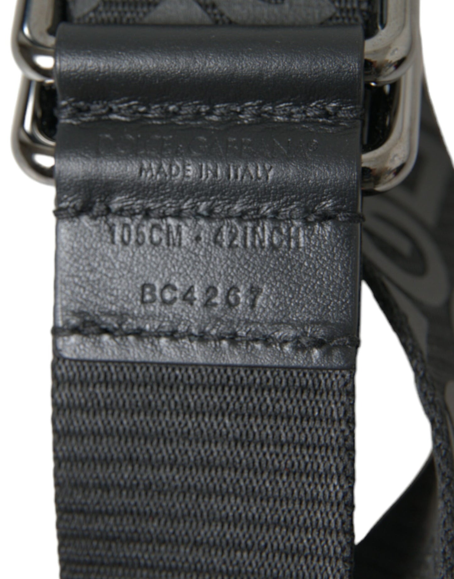 Black Logomania Leather Metal Buckle Belt