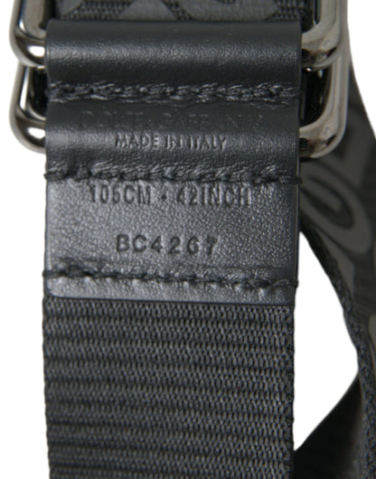 Black Logomania Leather Metal Buckle Belt