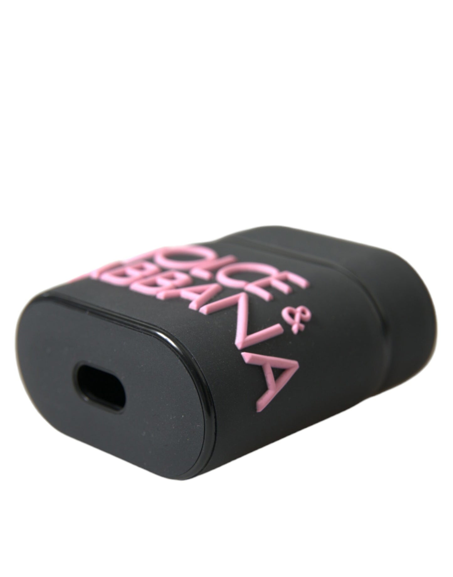 Black Pink Silicone Embossed Logo Airpods Case