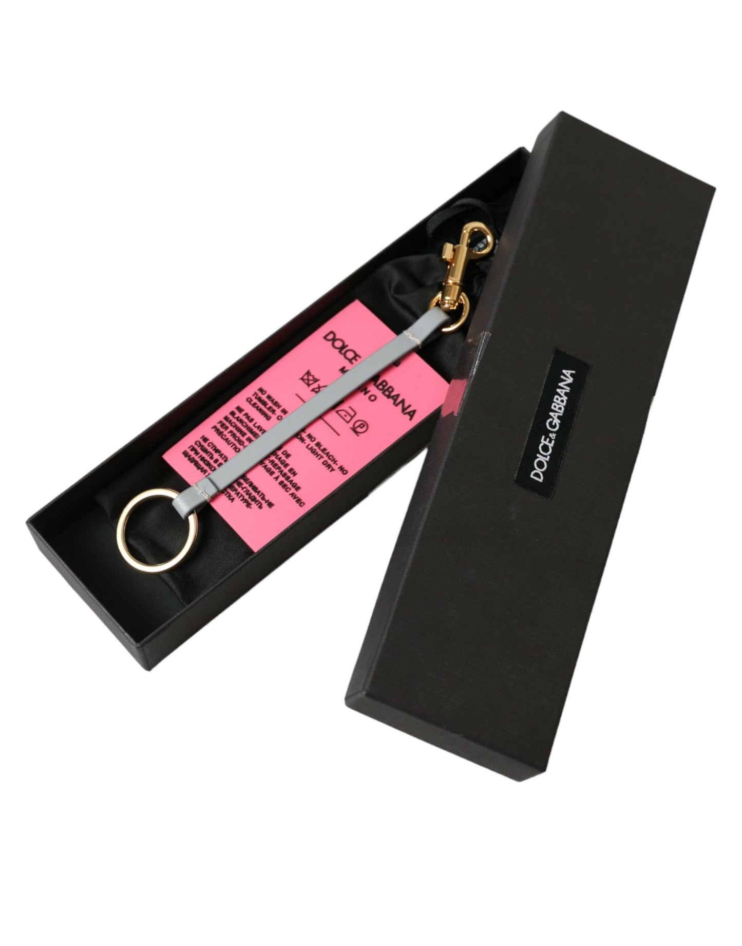 Pink Silicone DG Logo Gold Brass Keychain