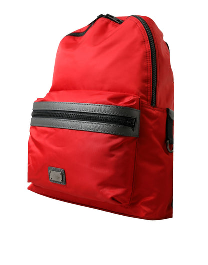 Red Nylon Leather DG Logo School Backpack Bag