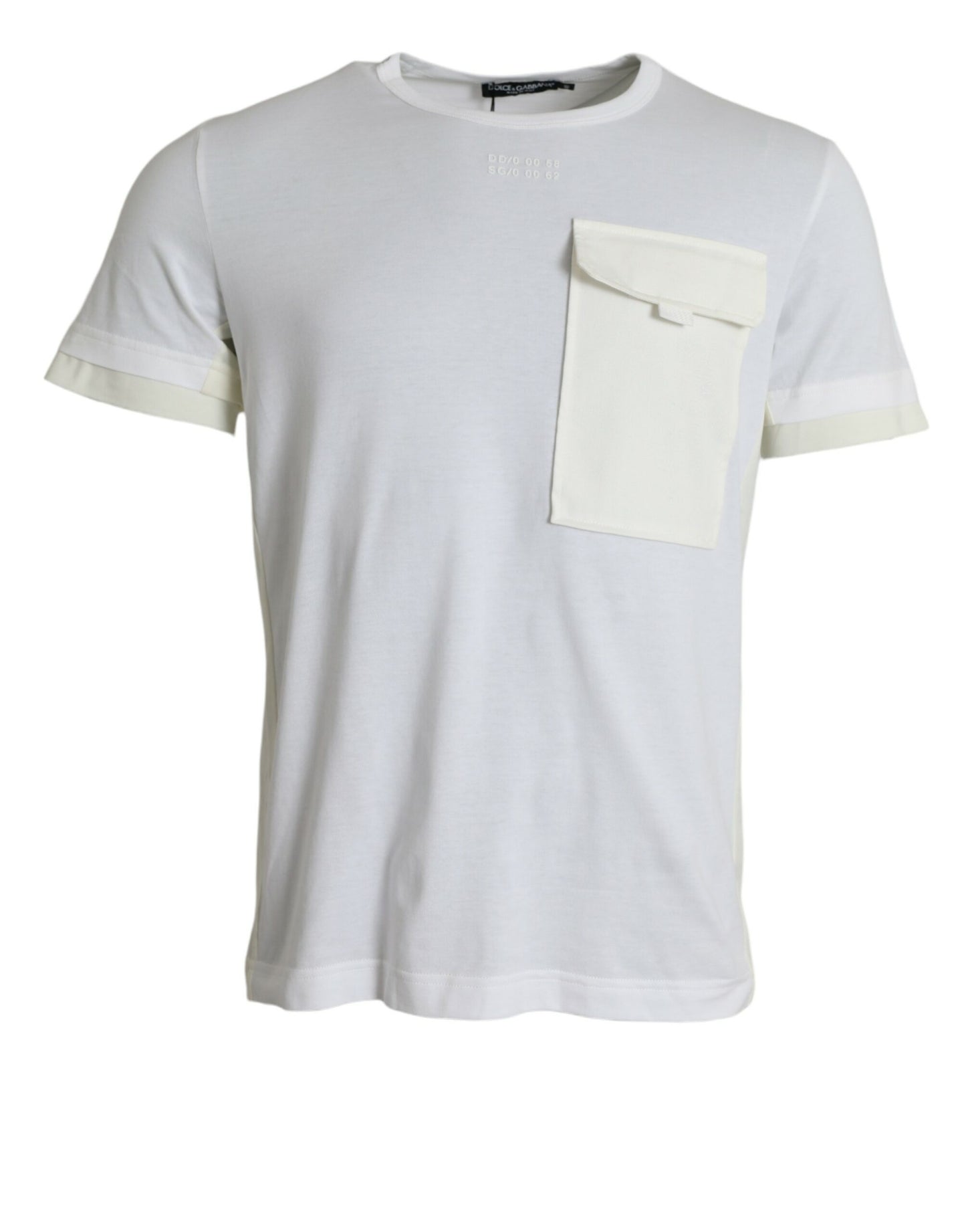 White Cotton Pocket Short Sleeves T-shirt