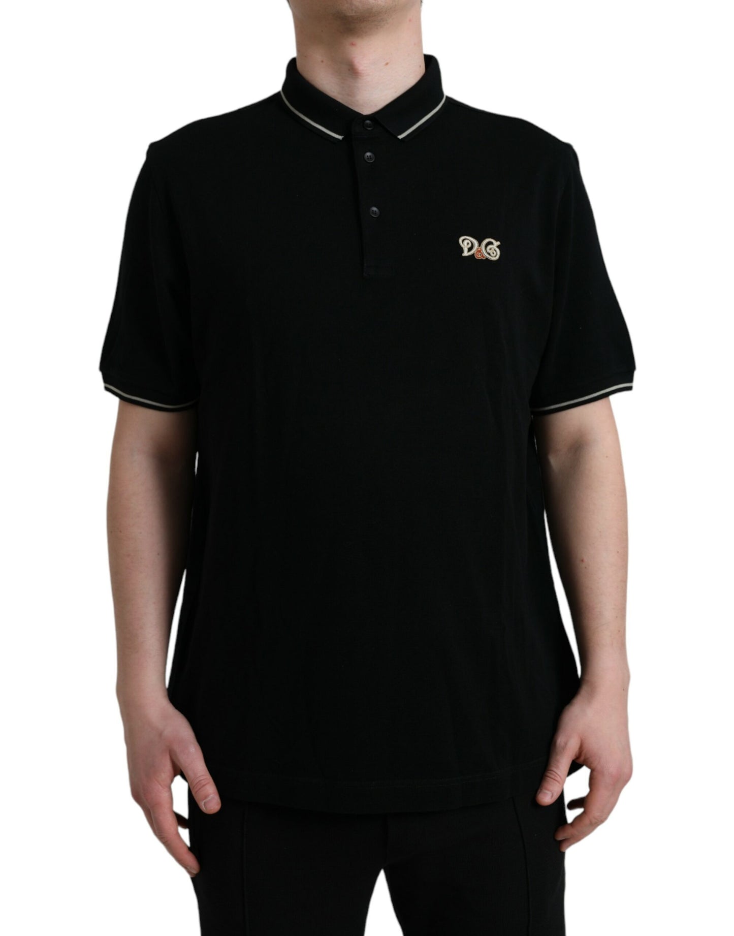 Black Logo Collared Short Sleeve T-shirt