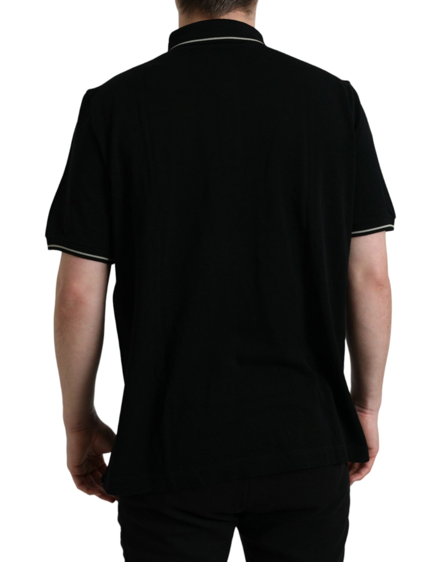 Black Logo Collared Short Sleeve T-shirt