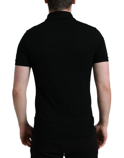 Black Logo Collared Short Sleeve T-shirt