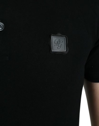 Black Logo Collared Short Sleeve T-shirt