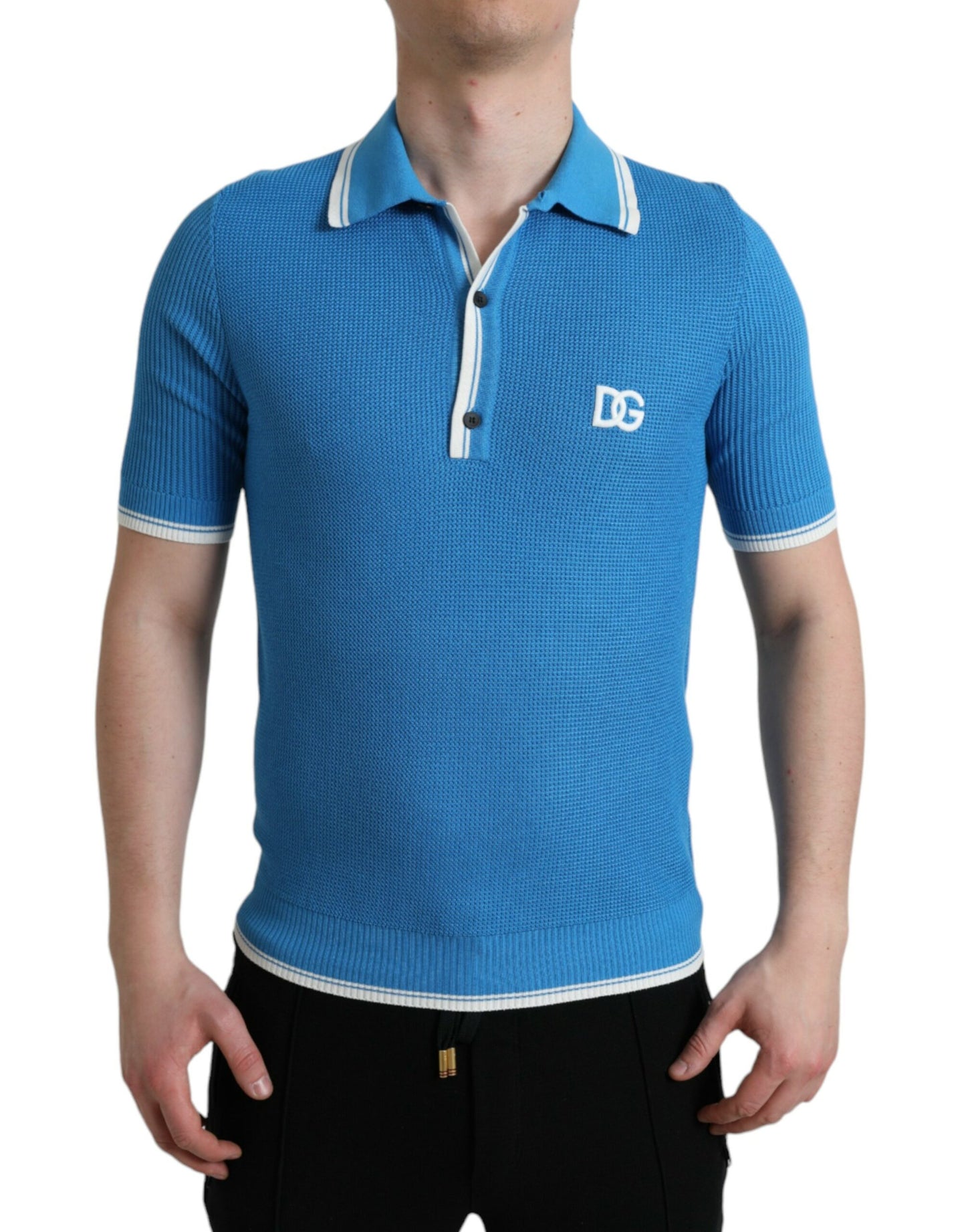 Blue Logo Collared Short Sleeve T-shirt