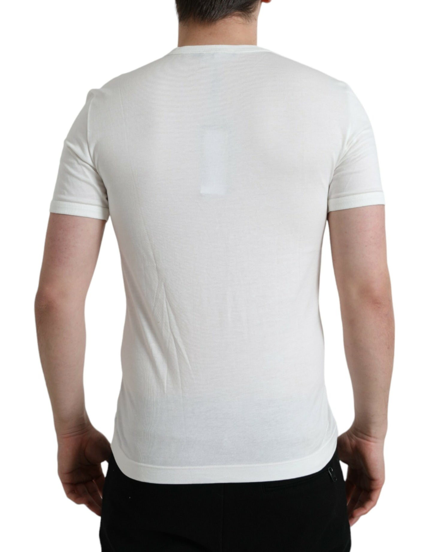 White Logo Plaque Short Sleeve Vneck T-shirt