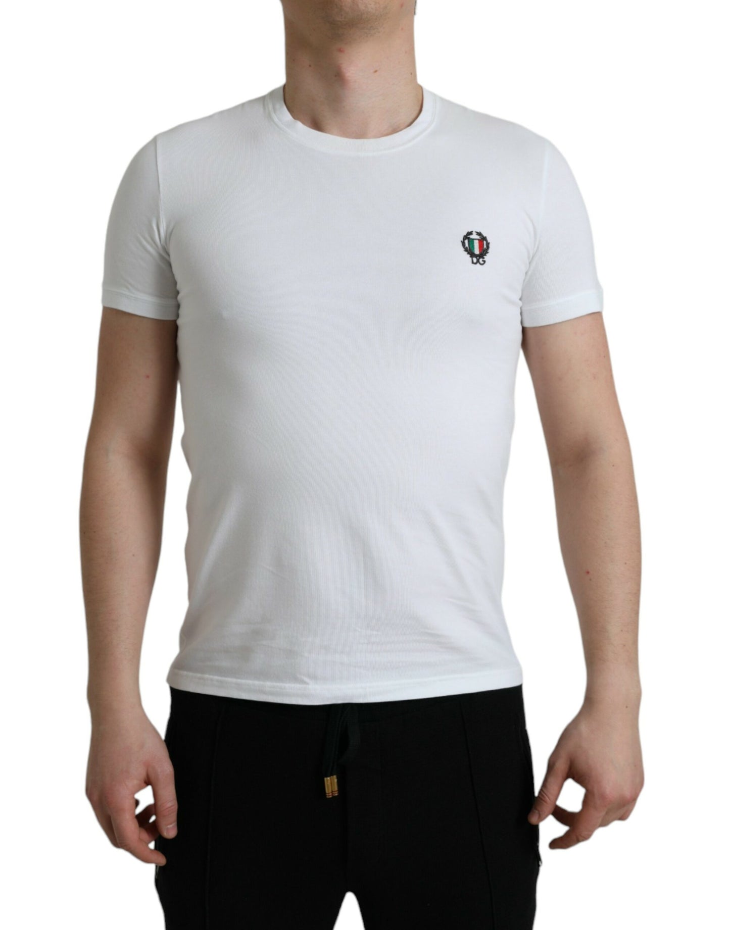 White Logo Crest Crew Neck Underwear T-shirt