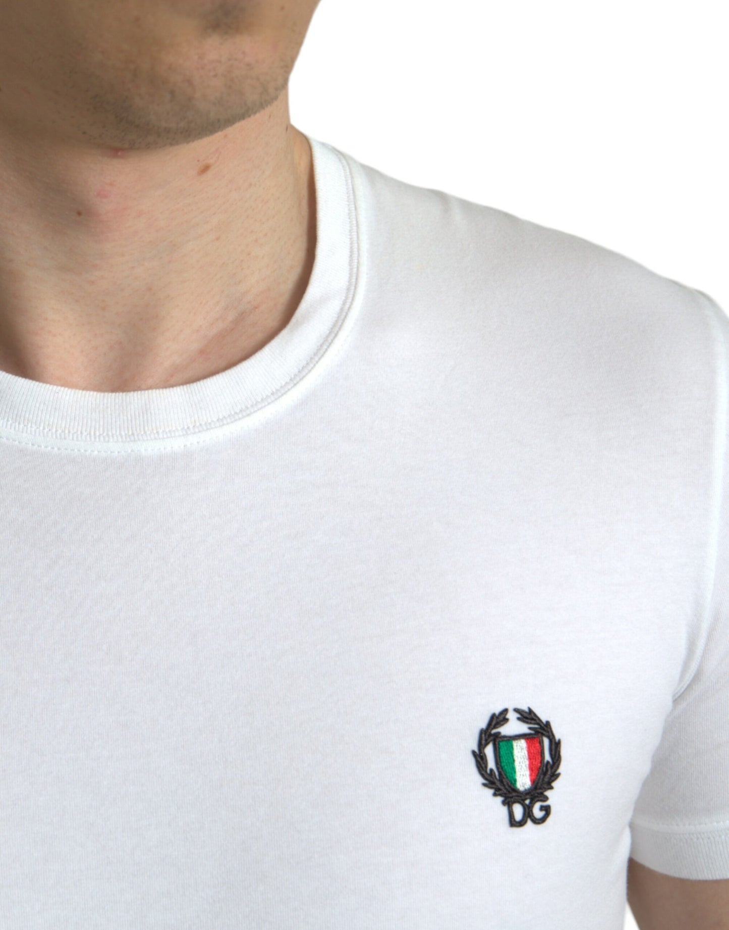 White Logo Crest Crew Neck Underwear T-shirt