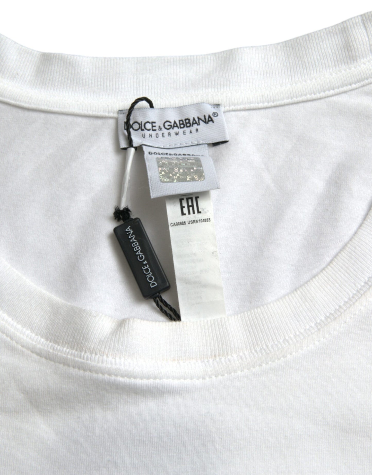 White Logo Crest Crew Neck Underwear T-shirt