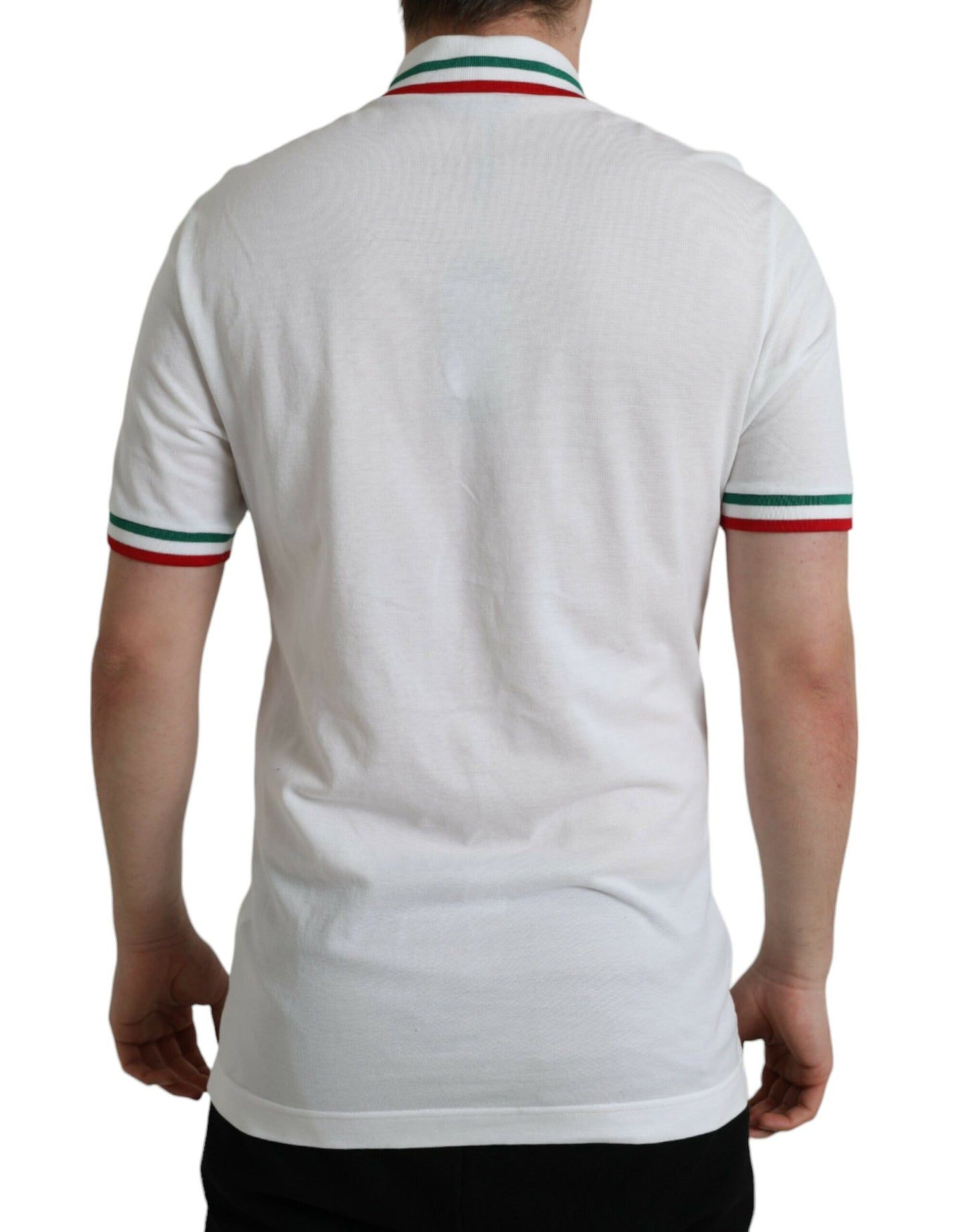 White Logo Collared Short Sleeve T-shirt