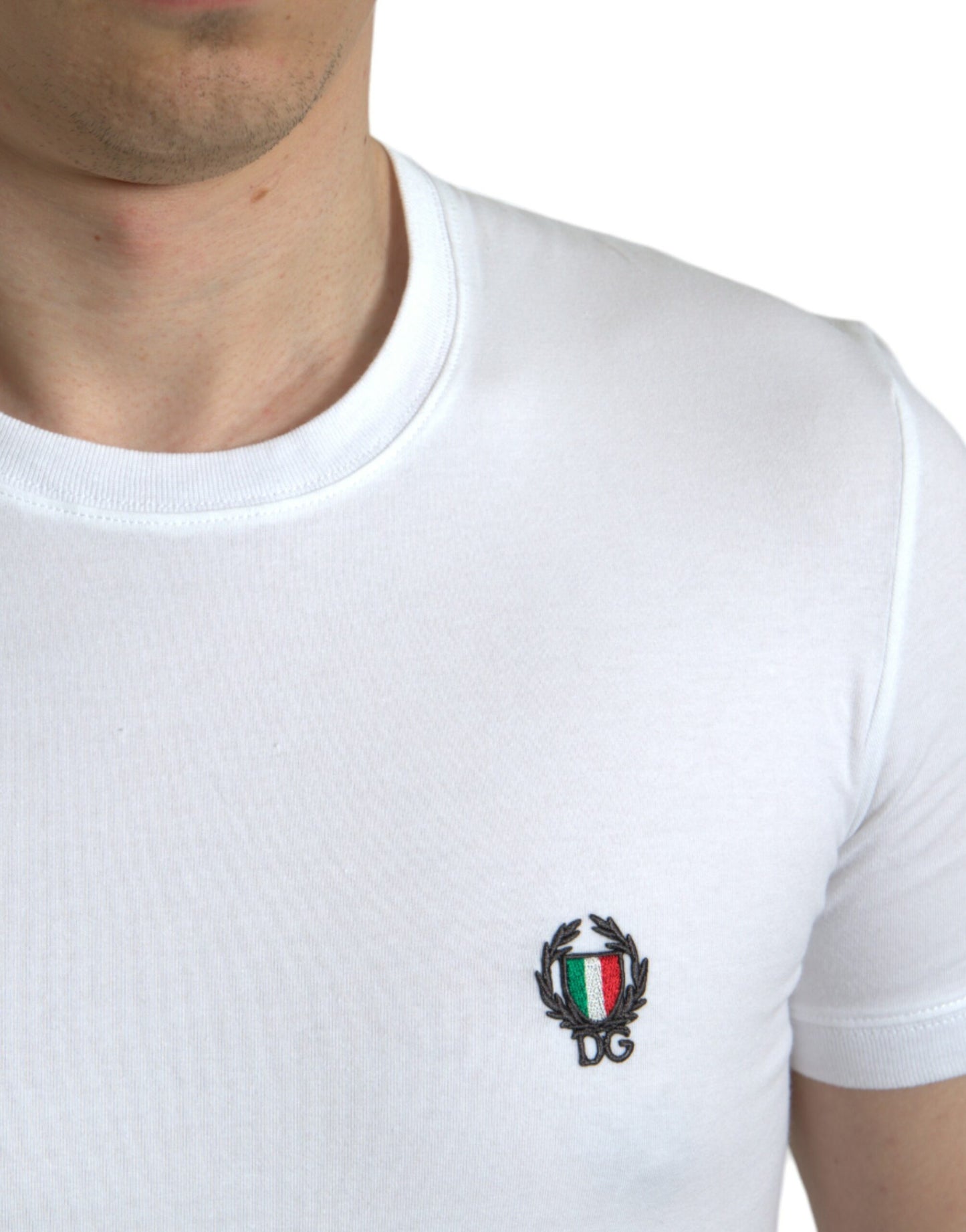 White Logo Crest Crew Neck Underwear T-shirt