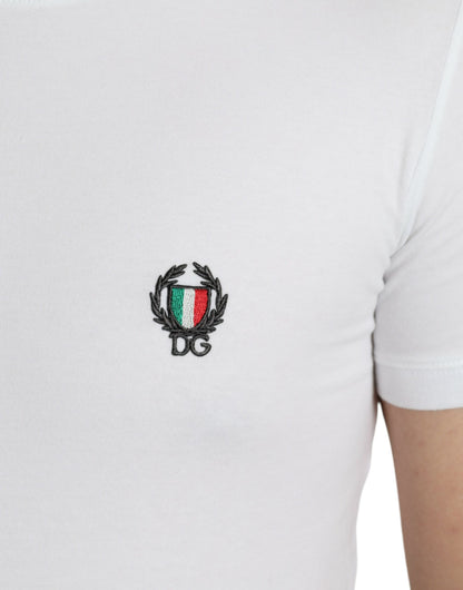 White Logo Crest Crew Neck Underwear T-shirt