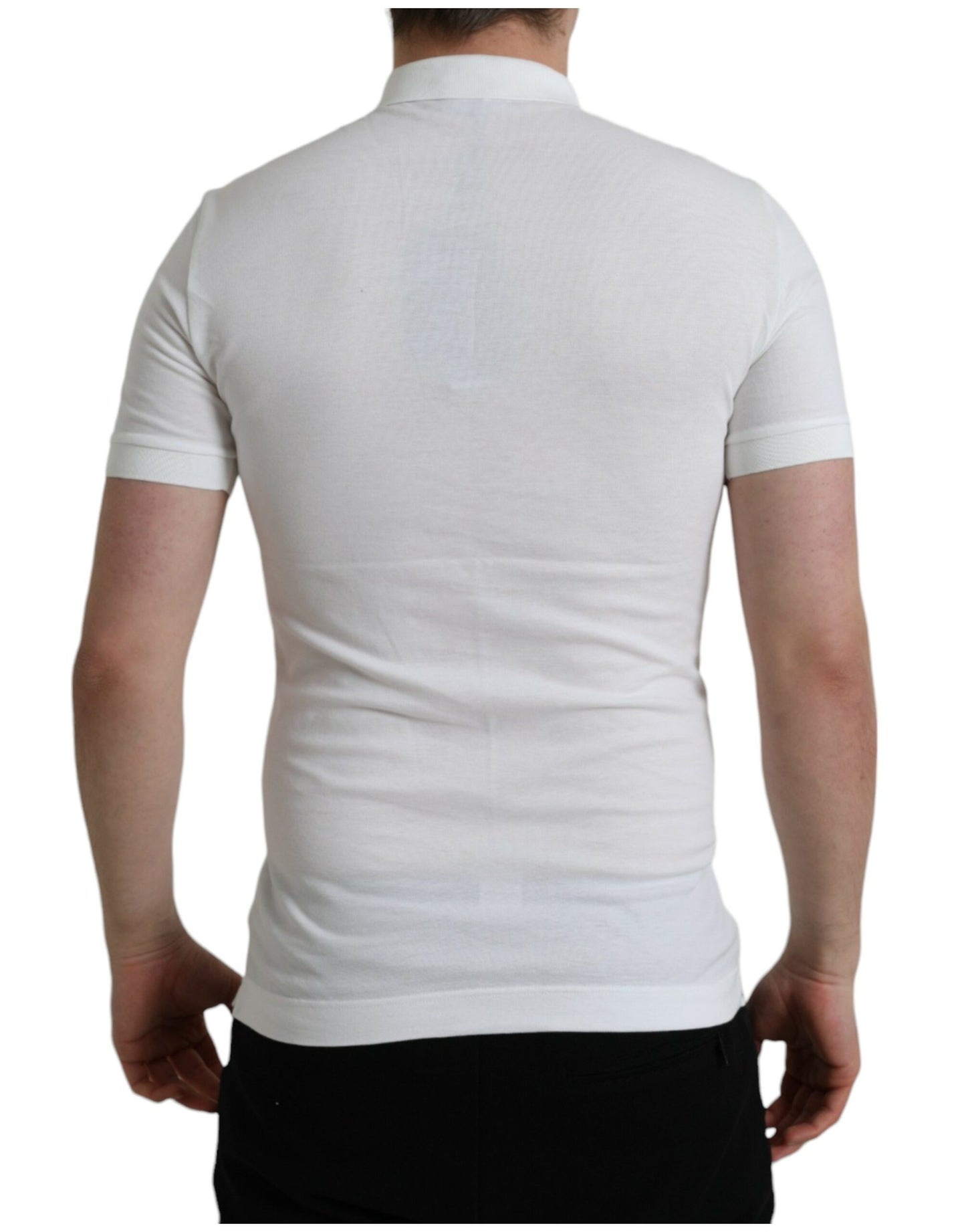 White Collared Short Sleeve Crown T-shirt