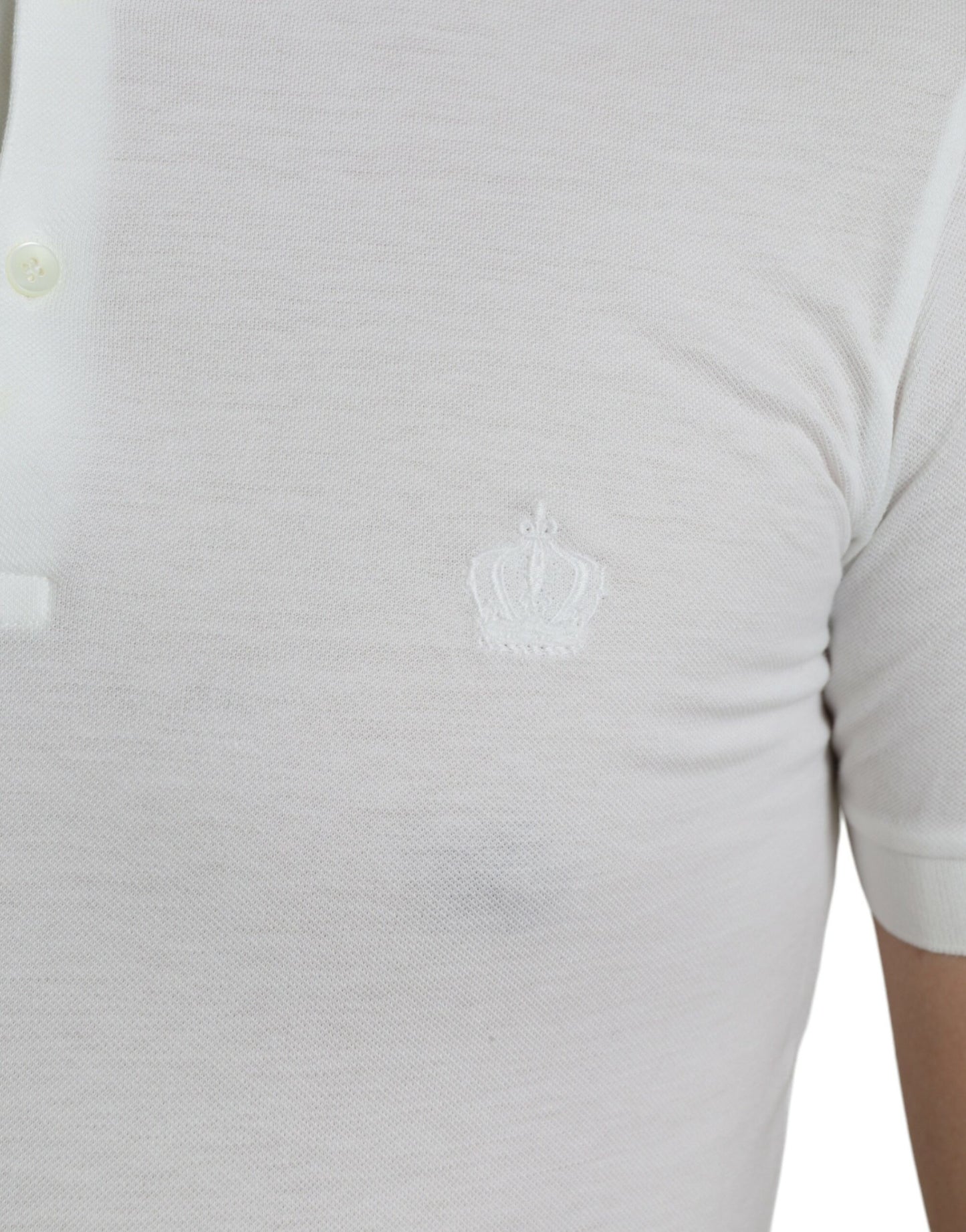 White Collared Short Sleeve Crown T-shirt