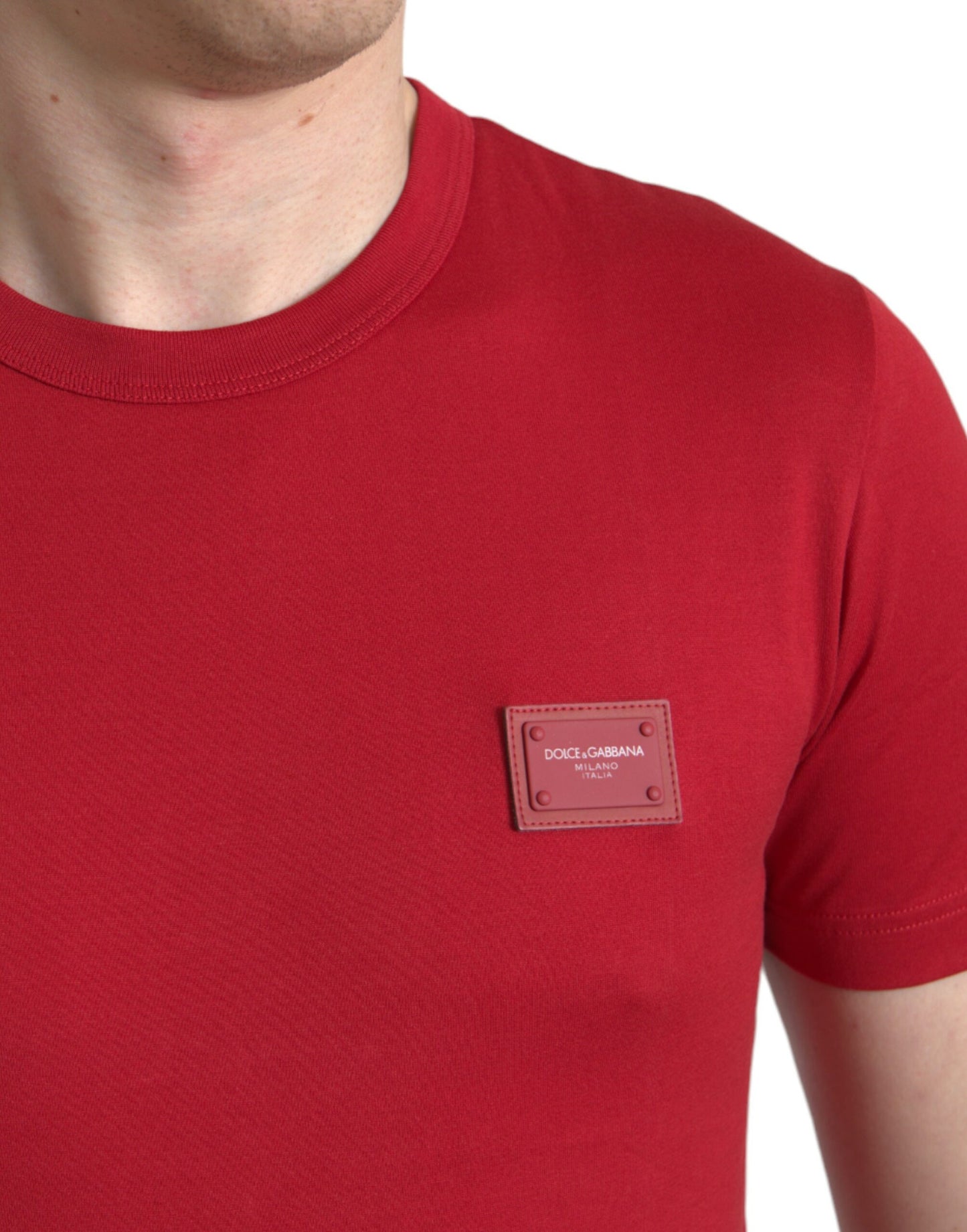 Red Logo Plaque ShortSleeve Crewneck T-shirt