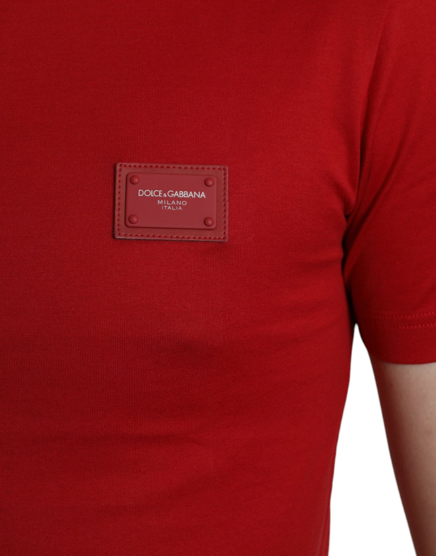 Red Logo Plaque ShortSleeve Crewneck T-shirt