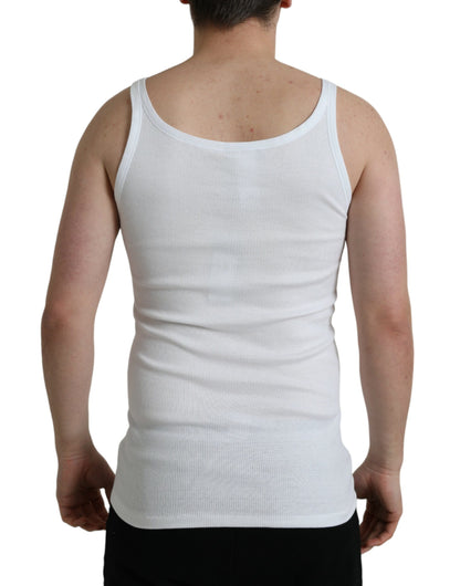 White Sicilia Cotton Sleeveless Tank T-shirt