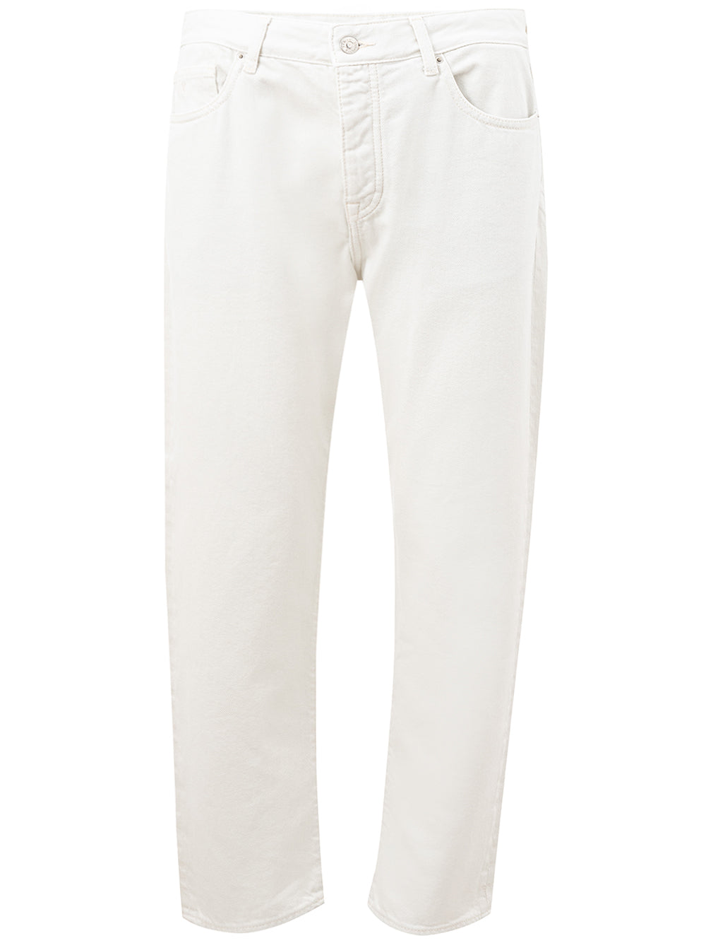 Elegant White Cotton Trousers