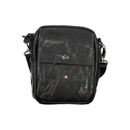 Sleek Black Leather Shoulder Bag