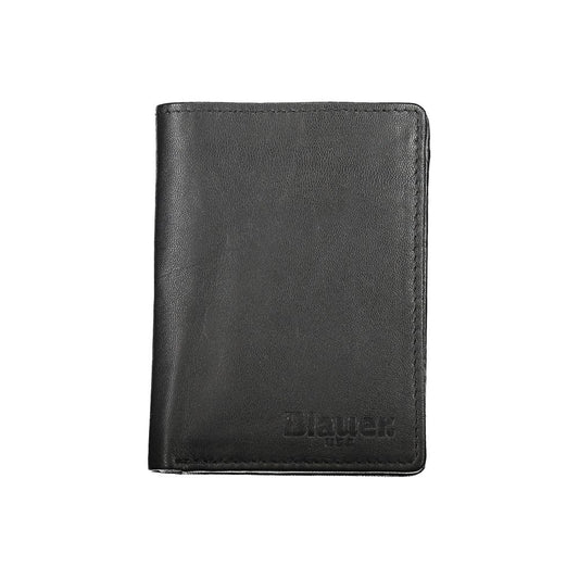 Elegant Black Leather Dual Compartment Wallet