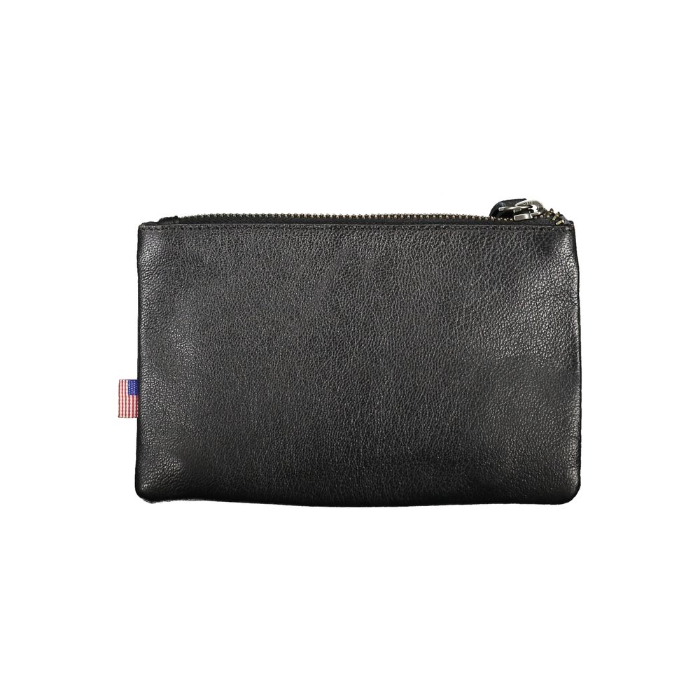 Sleek Black Leather Document Holder with Card Slot