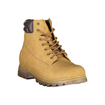 Vibrant Yellow Lace-Up Fashion Boots