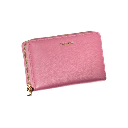 Elegant Pink Leather Wallet with Ample Space