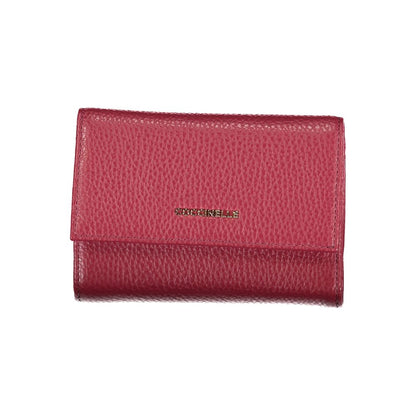 Elegant Pink Leather Tri-Fold Wallet