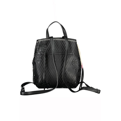 Chic Black Backpack with Contrast Details