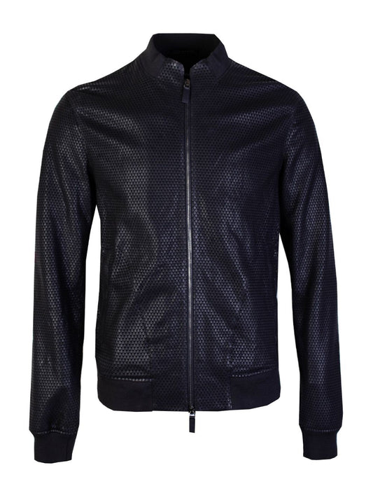 Sleek Black Eco Leather Bomber Jacket