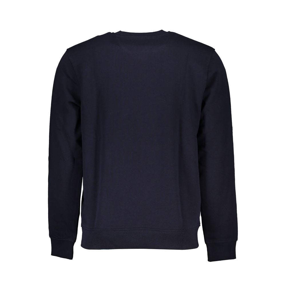 Sleek Blue Crew Neck Embroidered Sweatshirt