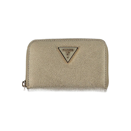 Elegant Gold Polyethylene Wallet for Women