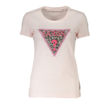 Chic Pink Rhinestone Appliqué Organic Tee