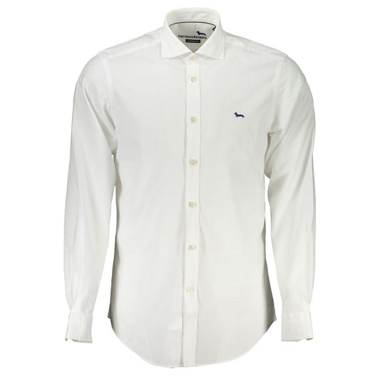 Elegant White Narrow Fit Long Sleeve Shirt