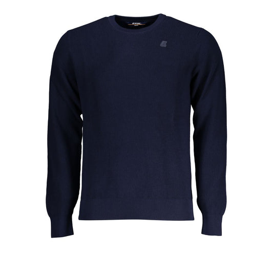 Crew Neck Cotton Sweater in Blue