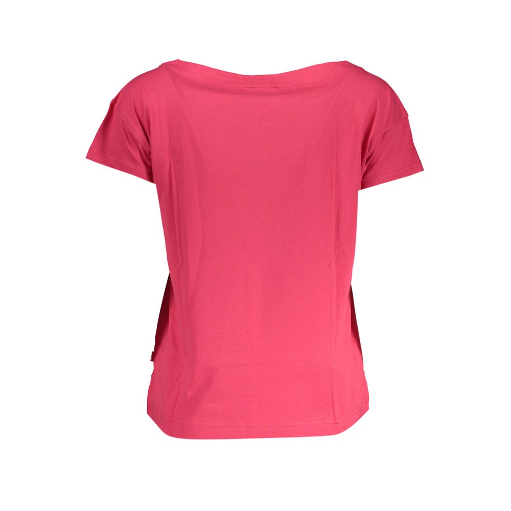 Chic Pink Short Sleeve Wide Neck Top