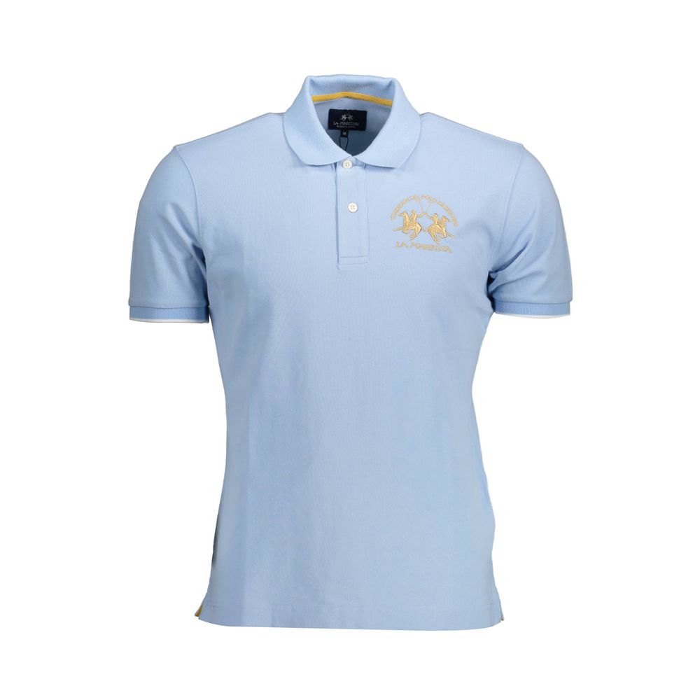 Elegant Short Sleeve Polo - Light Blue