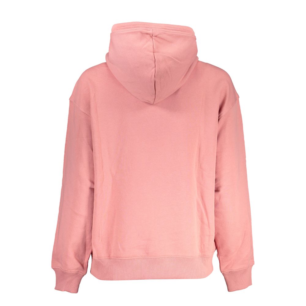 Chic Pink Hooded Cotton Sweatshirt