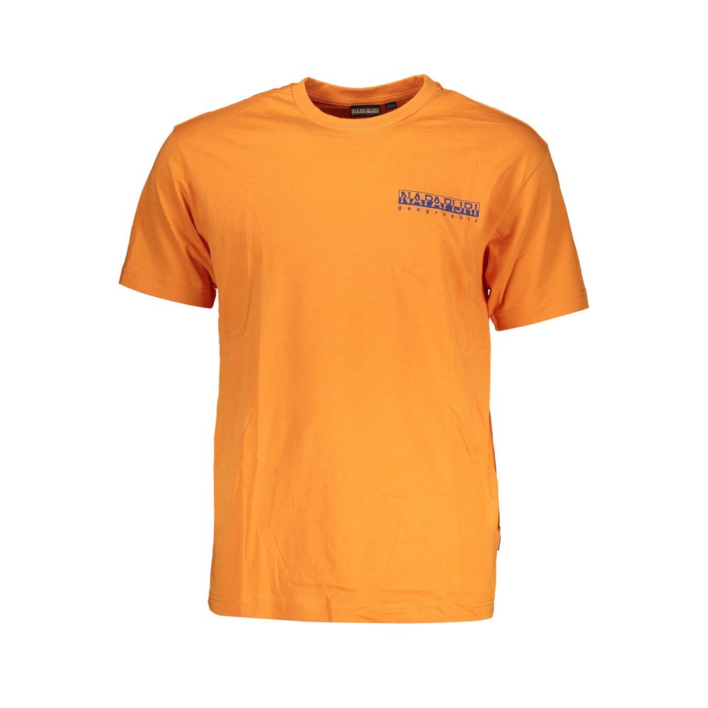 Vibrant Orange Crew Neck Cotton Tee