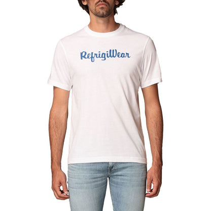 Crisp White Cotton Tee with Logo Print