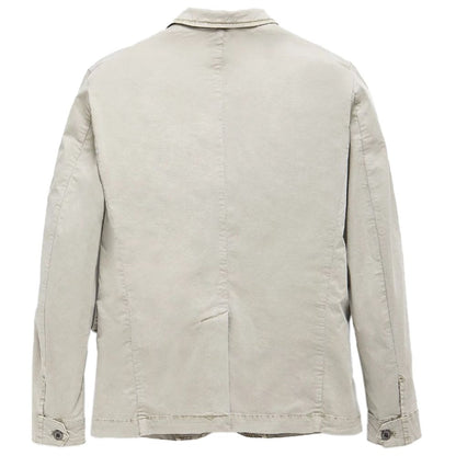 Sleek Beige Four-Pocket Cotton Jacket