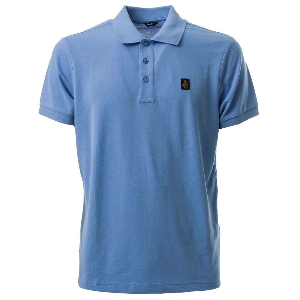 Elegant Light Blue Cotton Polo Shirt