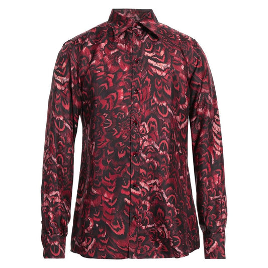 Elegant Pink Silk Men's Shirt