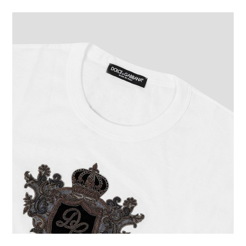 Elegant White Cotton Logo Tee