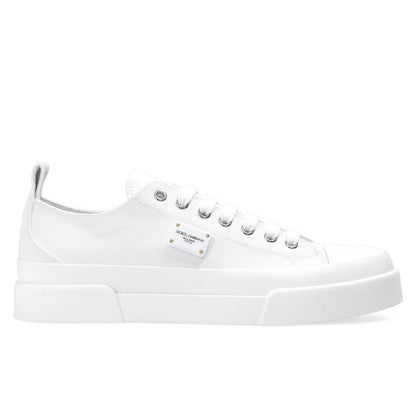 Elegant Canvas and Calfskin Sneakers